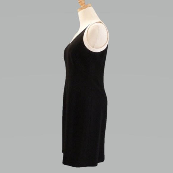 Ann Taylor 6P Black Sheath Dress with Ivory Trim - Picture 2 of 4